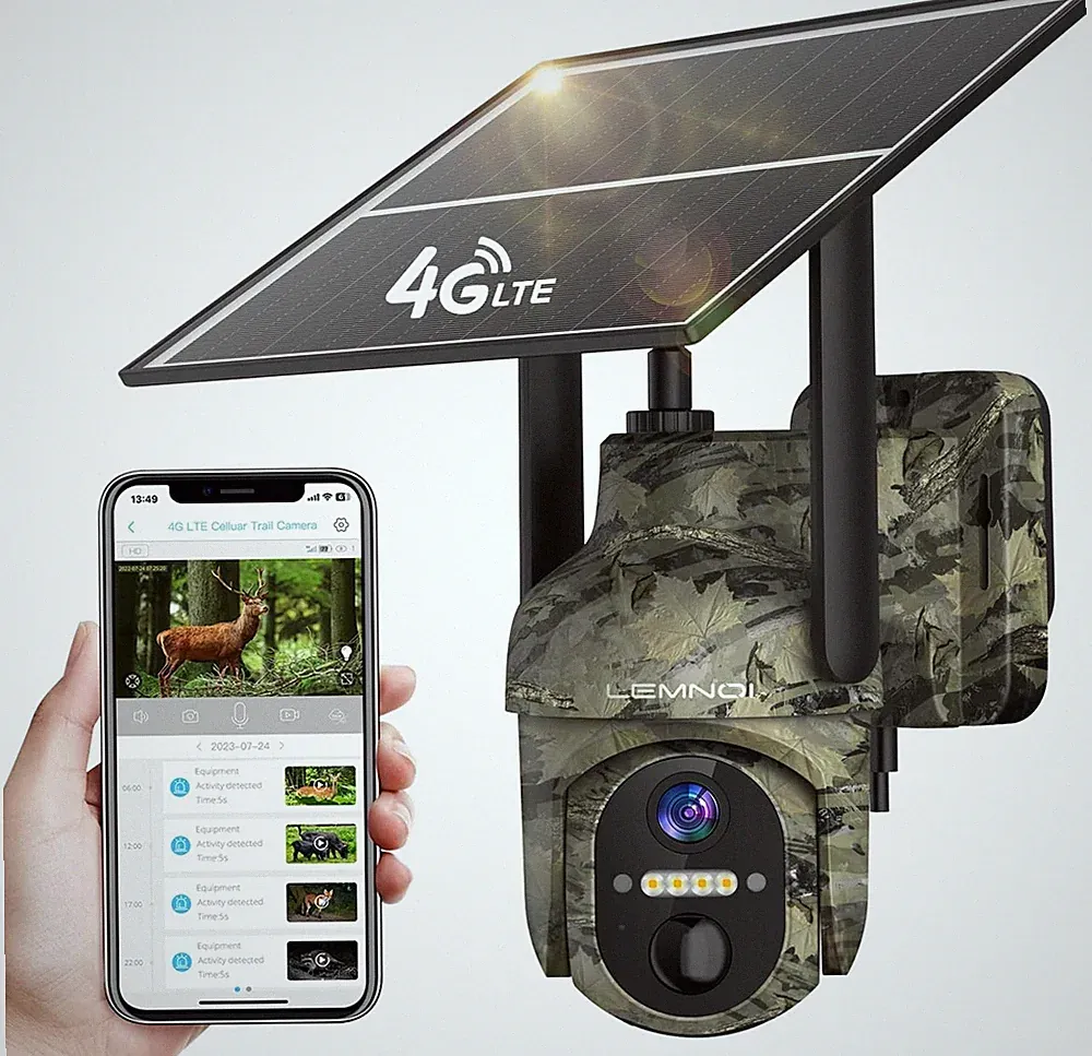 Lemnoi 4G LTE Solar Wildkamera S72 mit Bewegungsmelder, 2K HD Nachtsicht