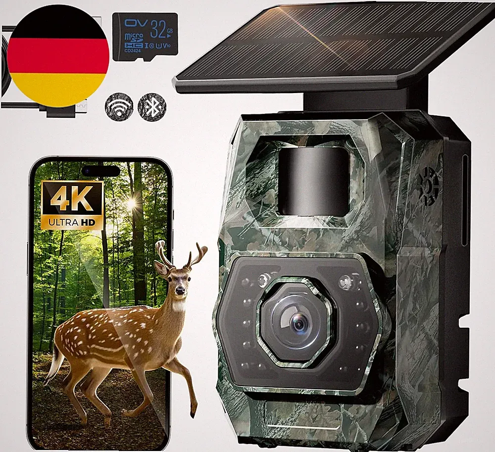 MAXDONE Wildkamera Mit Handyübertragung App, 4K 64MP Wildlife Camera