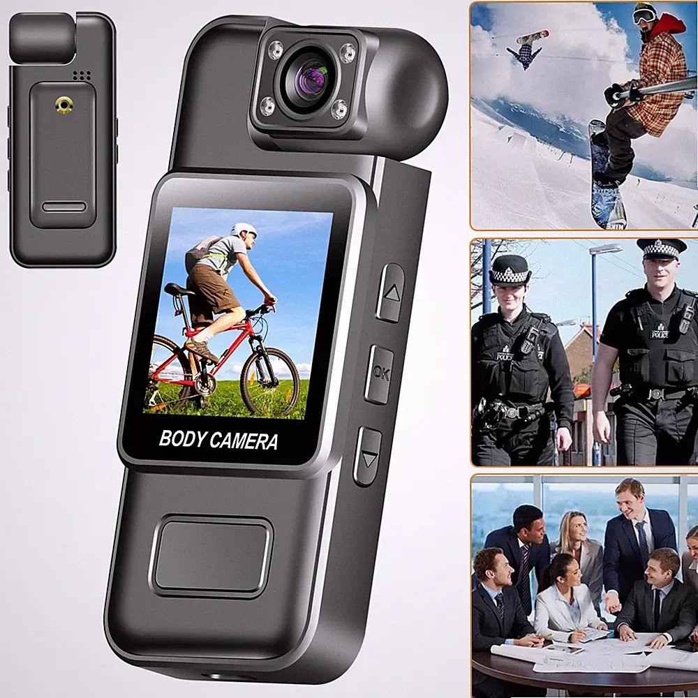 Mini Bodycam Körperkamera mit Rückenclip 180°-Objektiv