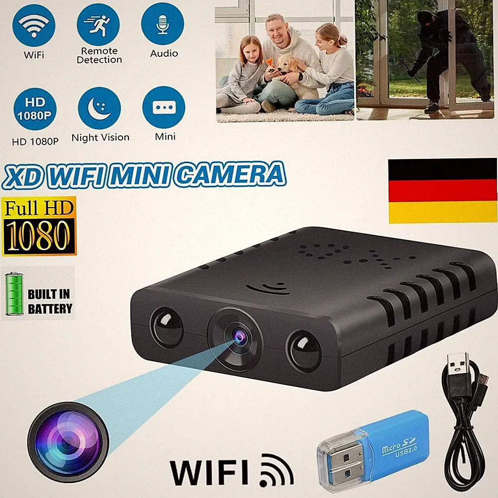 Mini Kamera 1080P HD Camera Überwachungskamera Aussen Indoor Nachtsicht *-*