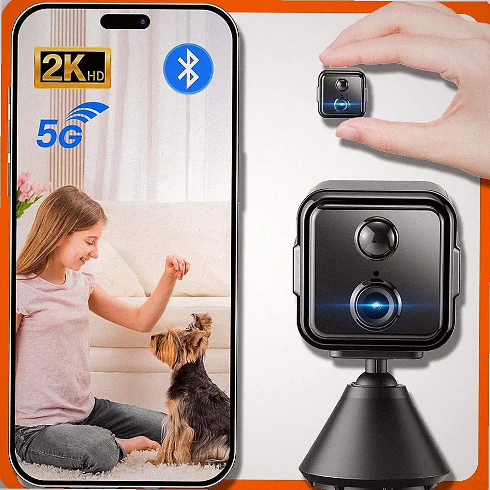 Mini-Kamera 2K Überwachungskamera Außen WiFi Magnetische Mit PIR Camera