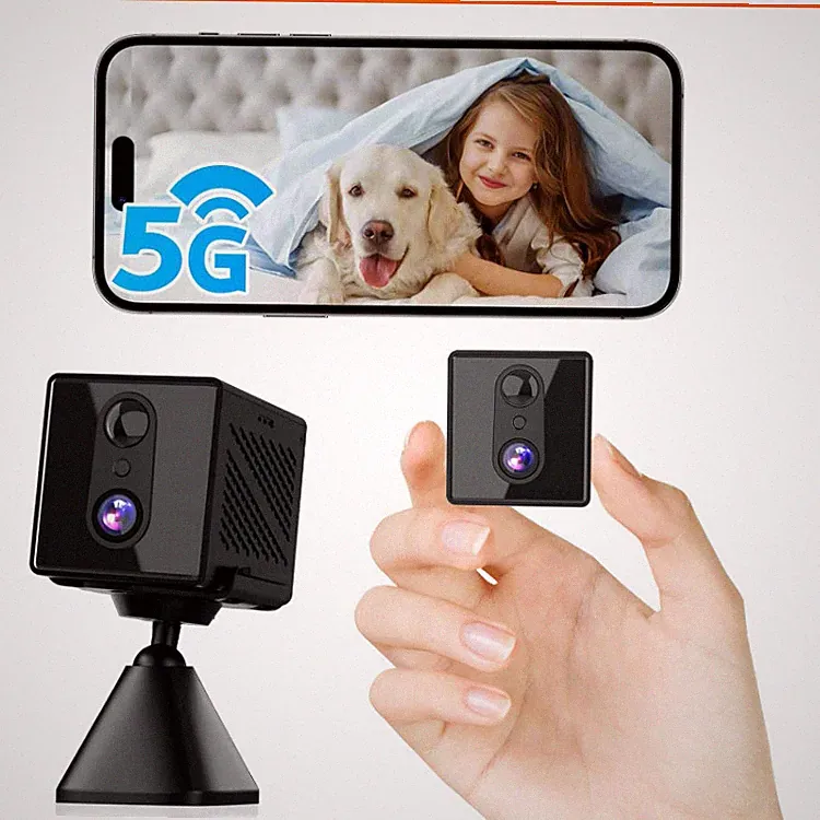 Mini Kamera 4K QHD Kabellos 5G WiFi mit Nachtsicht, Bewegungssensor, 160 Grad