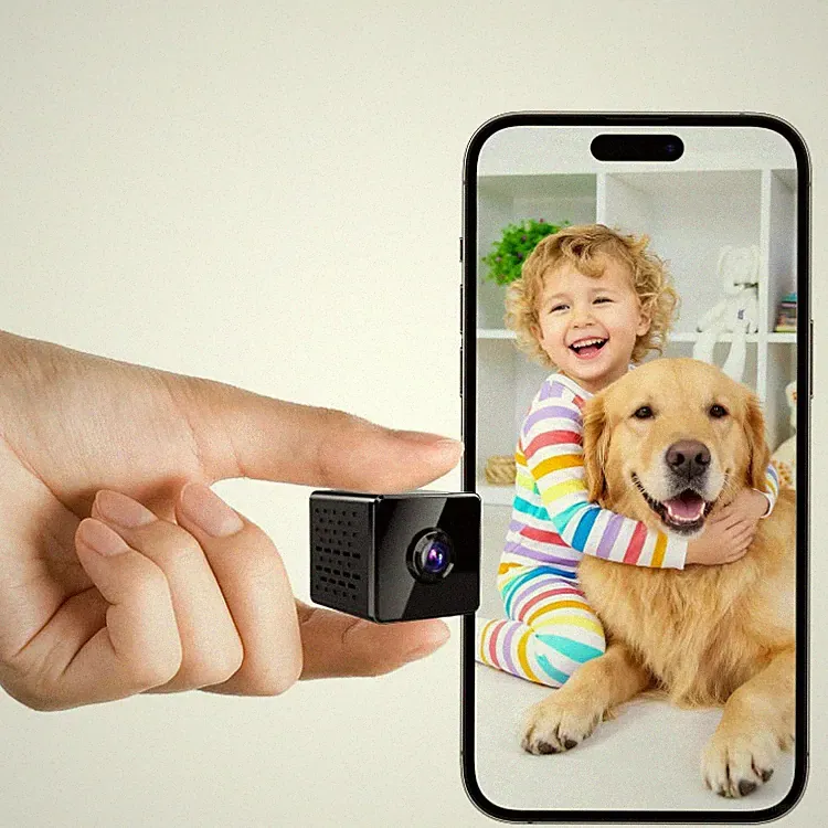 Mini Kamera 4K Überwachungskamera mit WLAN und Akku, 150 Weitwinkel, Schwarz