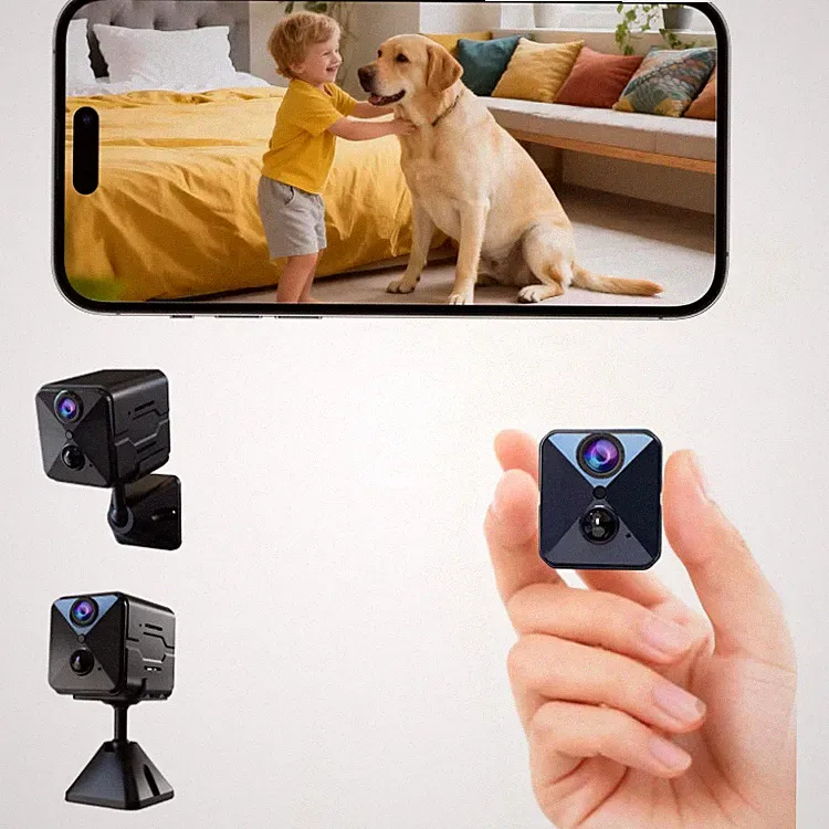 Mini Überwachungskamera 4K mit Nachtsicht und WLAN, Akku 2800 mAh, Innenbereich