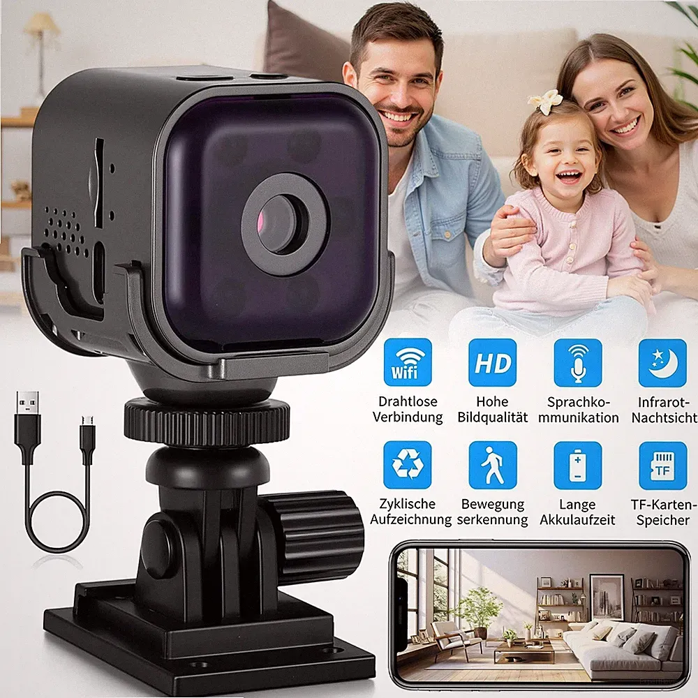 Nachtsicht Überwachungskamera 1080P Mini Wifi Kamera