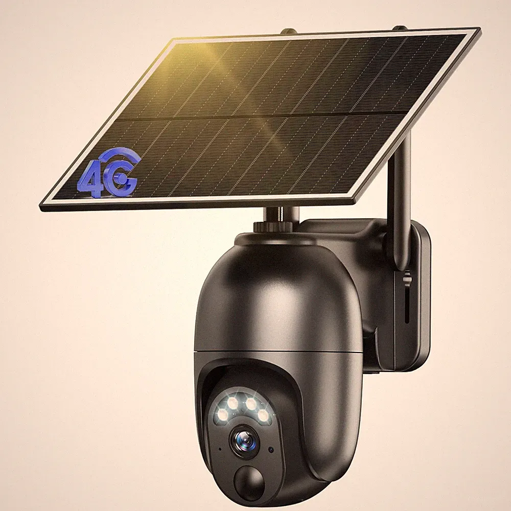 NUASI 4G Überwachungskamera Aussen Grau mit SIM Karte, Solar, 2K HD, 360