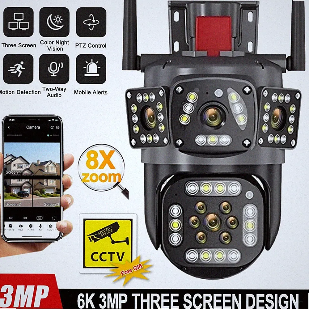 Outdoor Alert 8X Zoom Überwachungskamera Aussen 6K 12MP WLAN PTZ WiFi IP Kamera