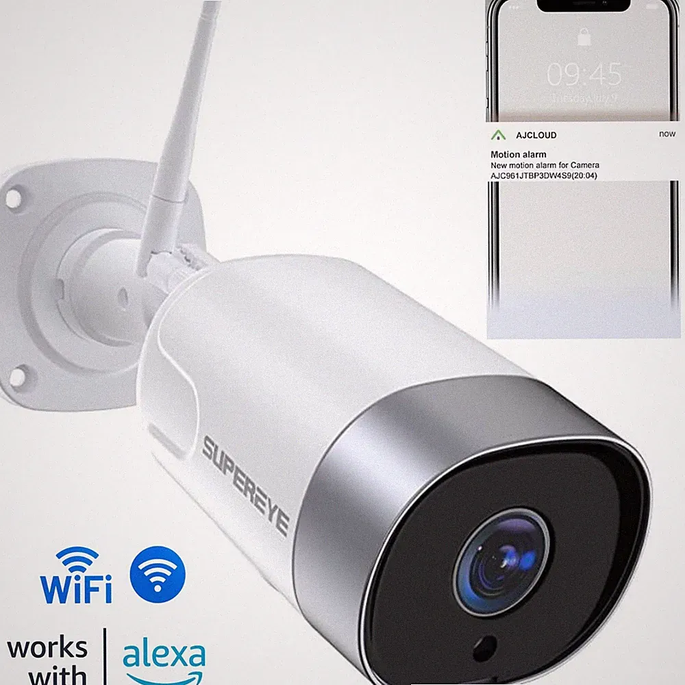 Outdoor Überwachungskamera 1080P Wifi IP CCTV Bewegungserkennung Telefon Alarm Alexa
