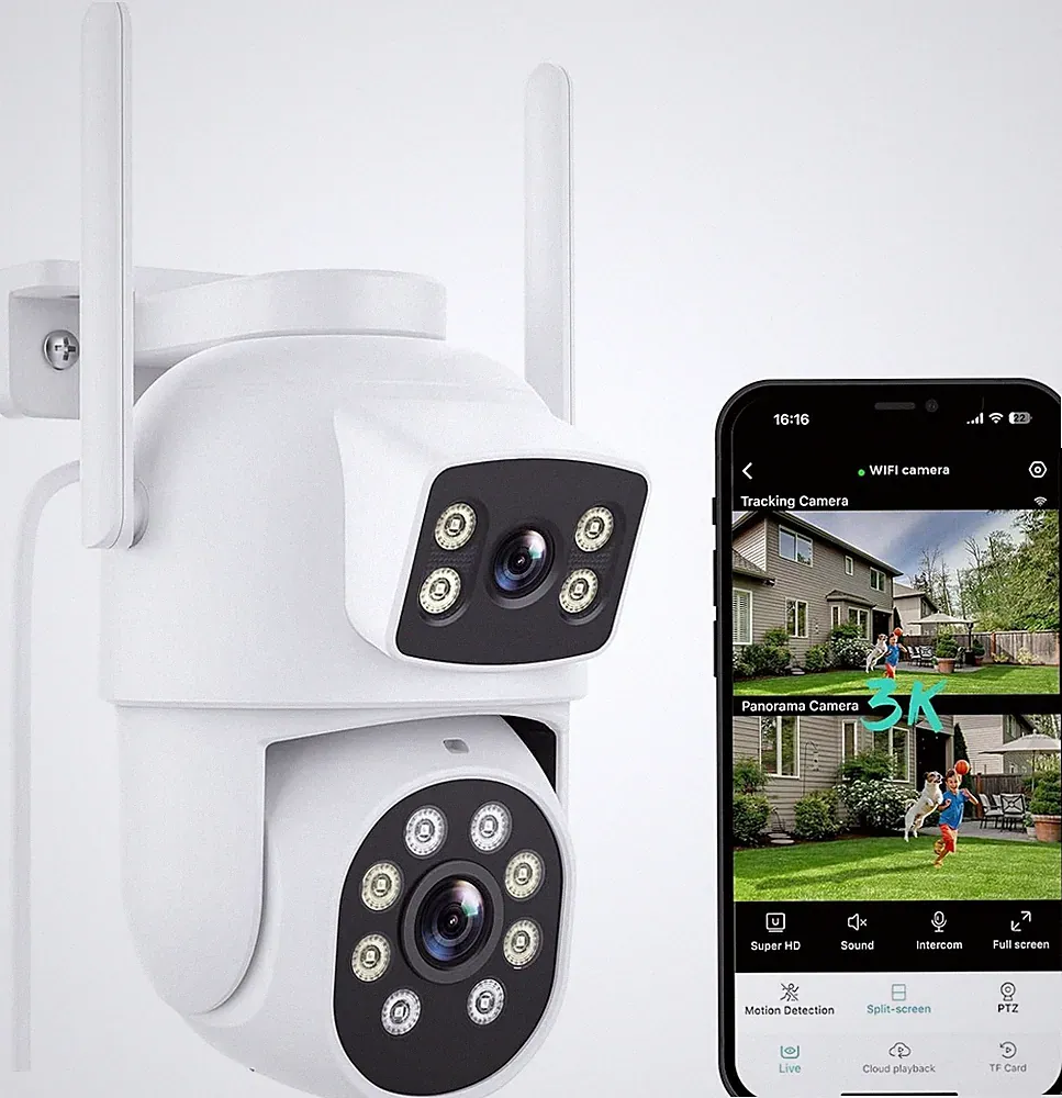 Reobiux 3K Überwachungskamera Aussen 6MP PTZ IP Kamera WLAN Outdoor