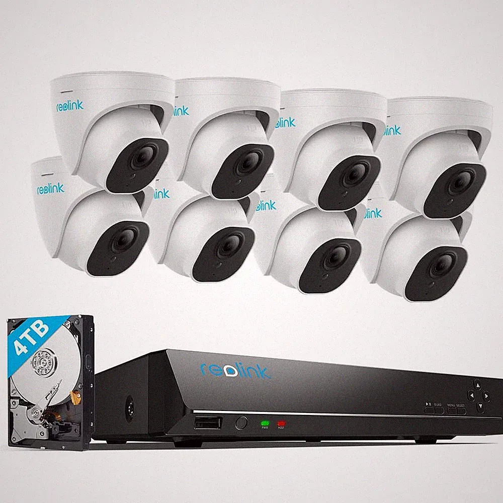 Reolink 16CH 4TB PoE NVR 4K CCTV Überwachungskamera Set Aussen mit 8pcs Kameras