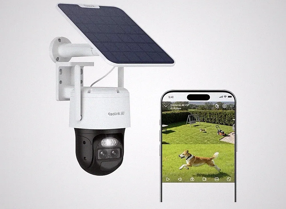 Reolink 4K Überwachungskamera mit Akku, TrackMix mit Solarpanel, Dual Lens