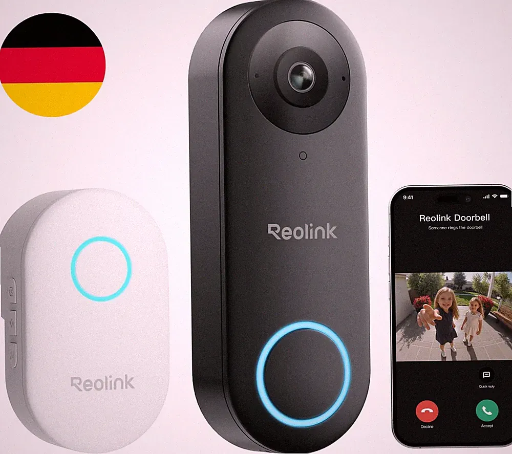 Reolink 5MP Video-Türklingel Mit Chime, 2,4/5Ghz WLAN, 180° Ultraweitwinkel