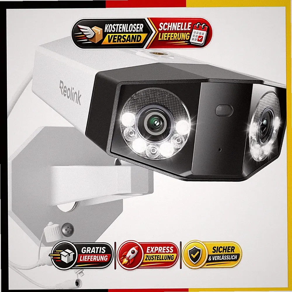 Reolink Duo 3 PoE Überwachungskamera 16MP 180° Panorama 4K Nachtsicht Außen IP67