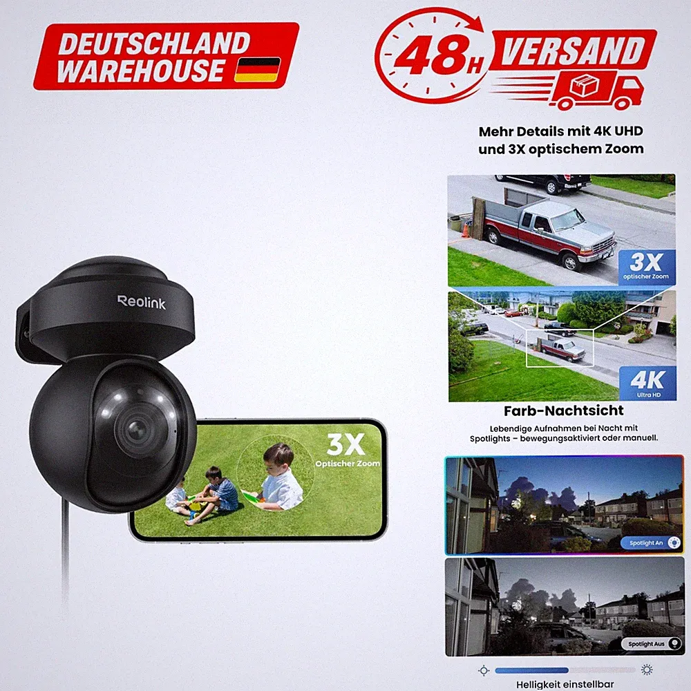 Reolink E1 Outdoor Pro 4K PTZ WLAN Überwachungskamera Außen IP65
