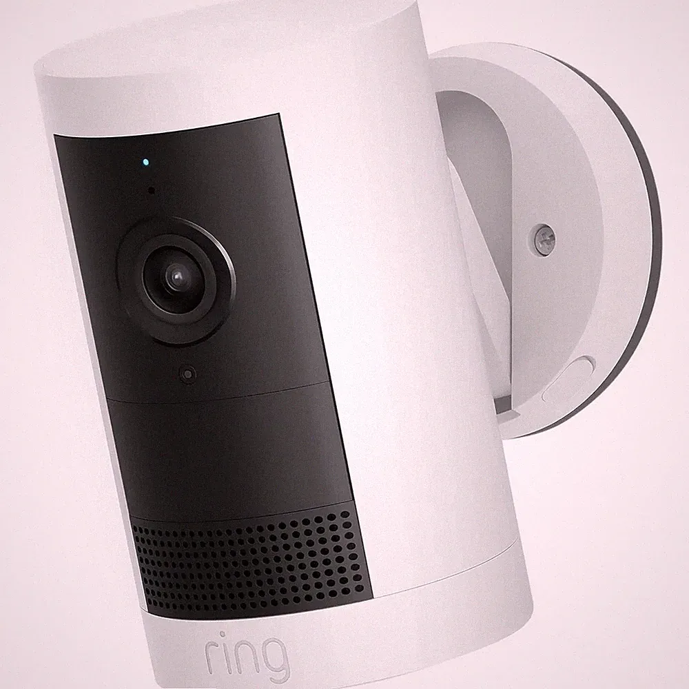 Ring Außenkamera mit 1 extra Akku 2K Ring Vision weiß Home Security