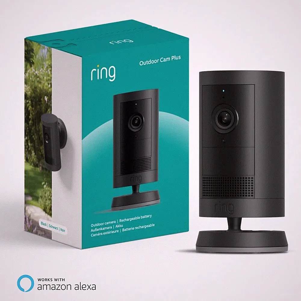 Ring Außenkamera Plus Akku (Neuste Generation) Kabellos, 2K-Weitwinkelvideo