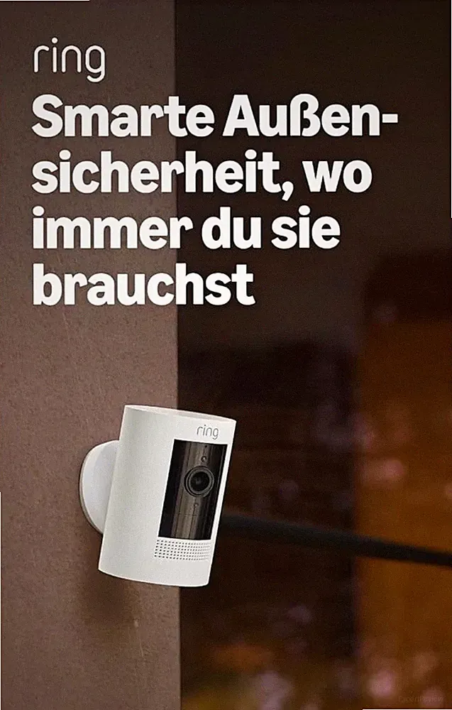 Ring Stick Up Cam Überwachungskamera 1080p Wi-Fi kabellos Innen/Außen Weiß Alexa