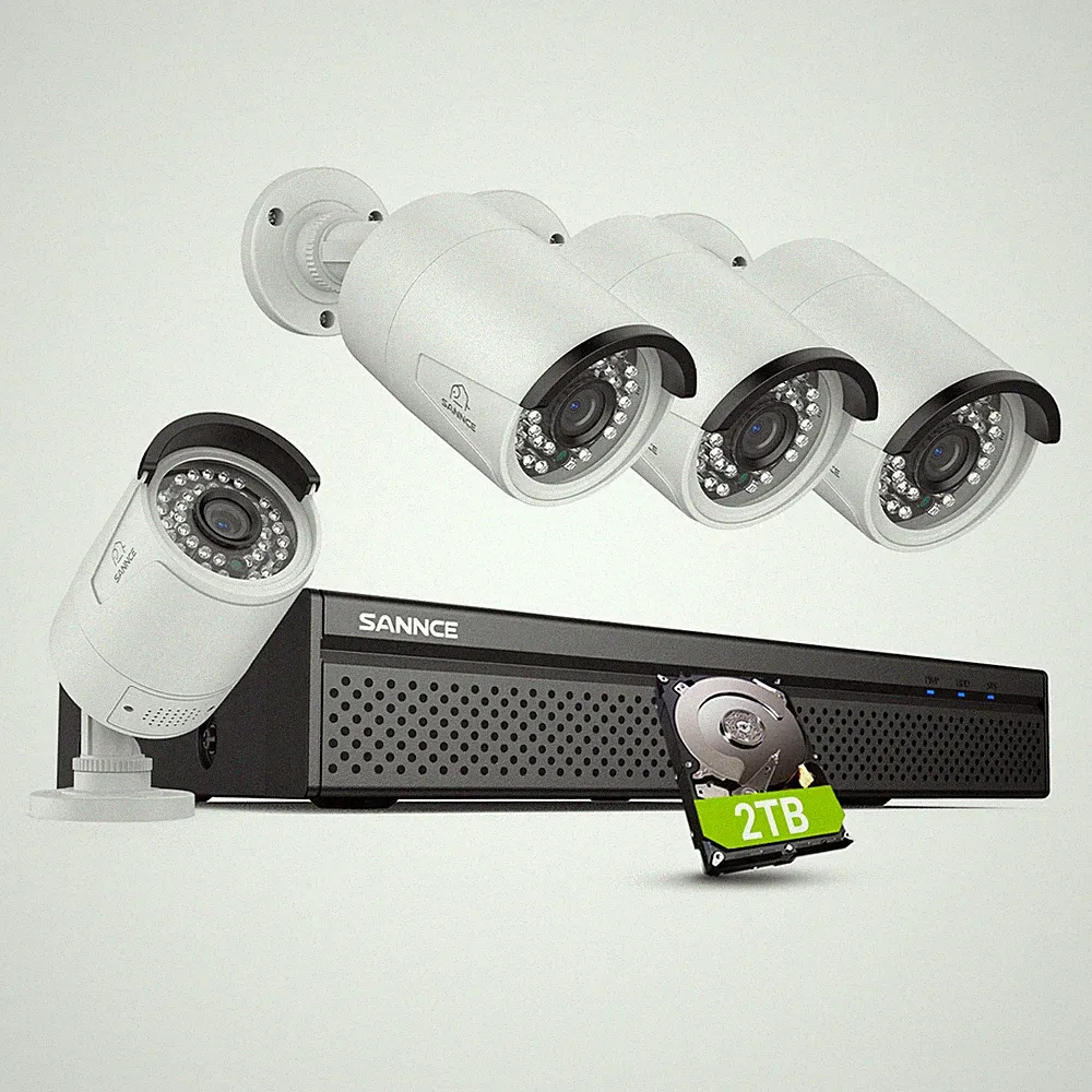 SANNCE 4K POE Überwachungskamera 2TB 4x Kamera Personenerkennung Zweiweg-Audio