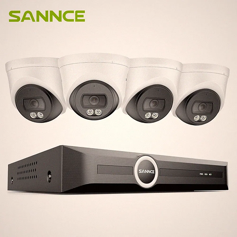 SANNCE 4K POE Überwachungskamera Audio-Aufnahme Fernzugriff Farb-Nachtsicht IP67