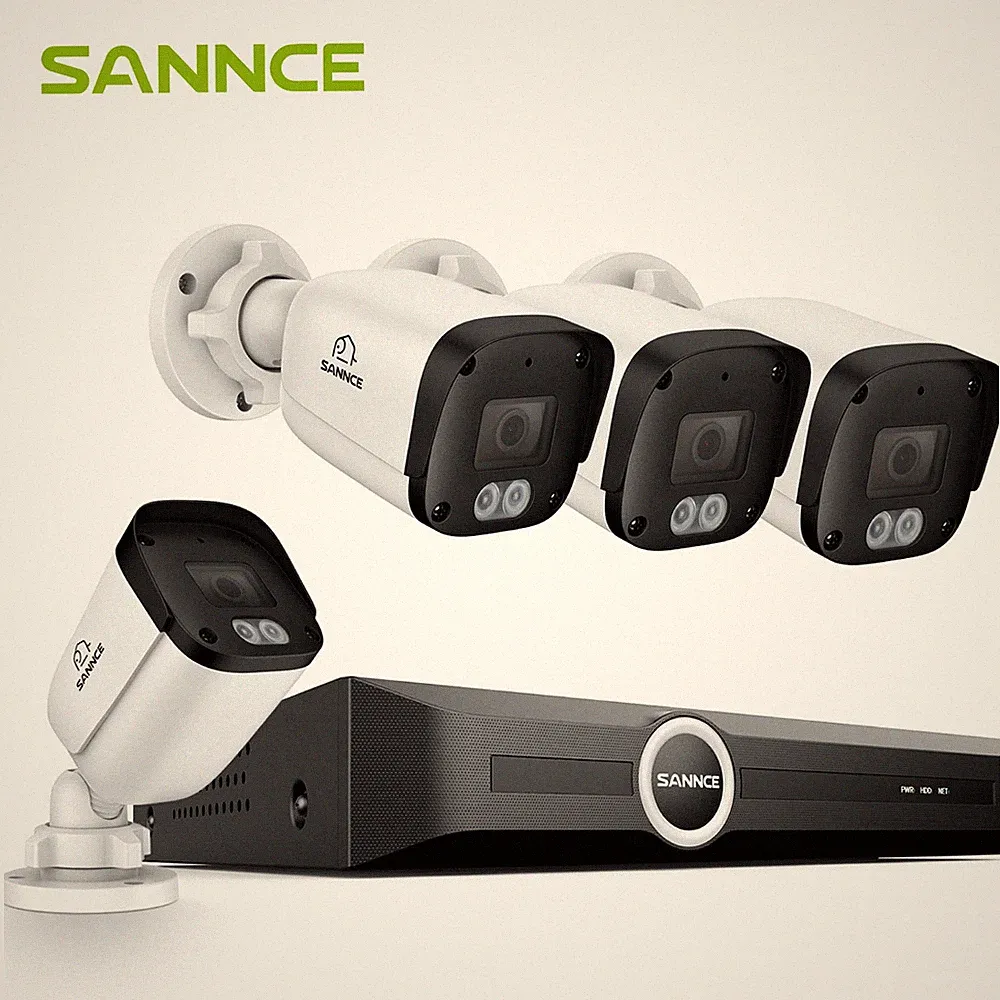 SANNCE 4K POE Überwachungskamera Audio-Aufnahme Fernzugriff Farb-Nachtsicht IP67