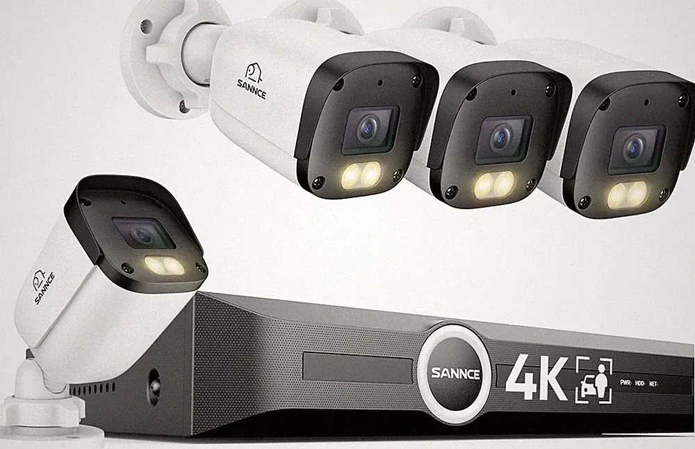 SANNCE 4K PoE Überwachungskamera Außen Set-8MP 8-Kanal NVR ohne HDD, Nachtsicht