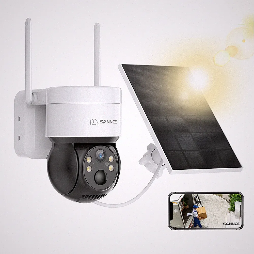 SANNCE 4MP Solar WLAN PT Überwachungskamera IP65 PIR Farbnachtsicht 2-Wege-Audio