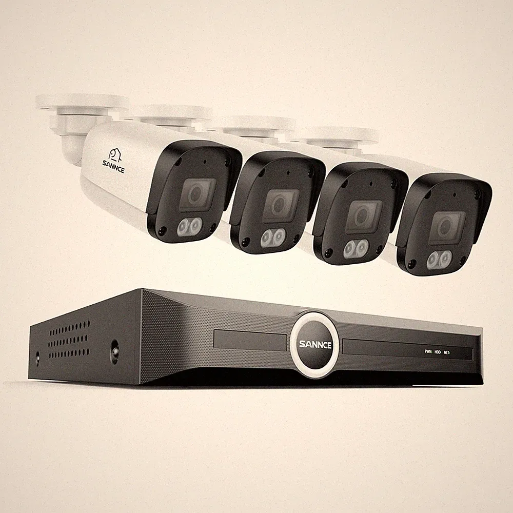 SANNCE 4x 5MP POE AI Überwachungskamera Mit Audio 8CH NVR Nachtsicht Fernzugriff