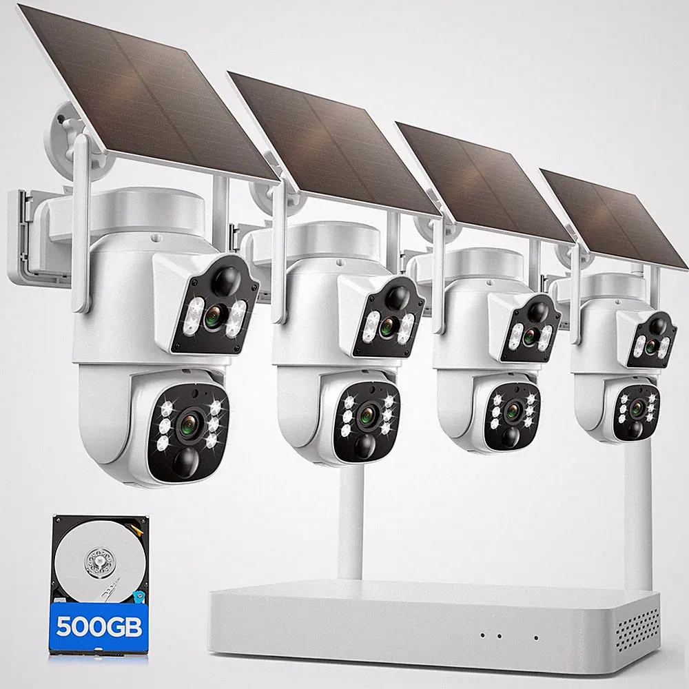 CAMCAMP Solar Akku 4MP WLAN Überwachungskamera Set 10CH NVR