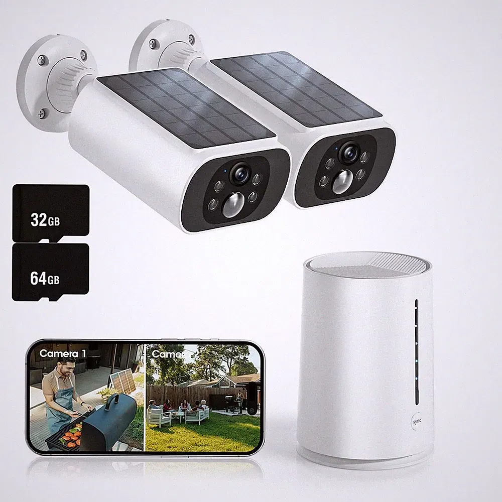 Solar Camera WiFI Überwachungskamera Set Außen Funk 2K Akku Wlan Kameras