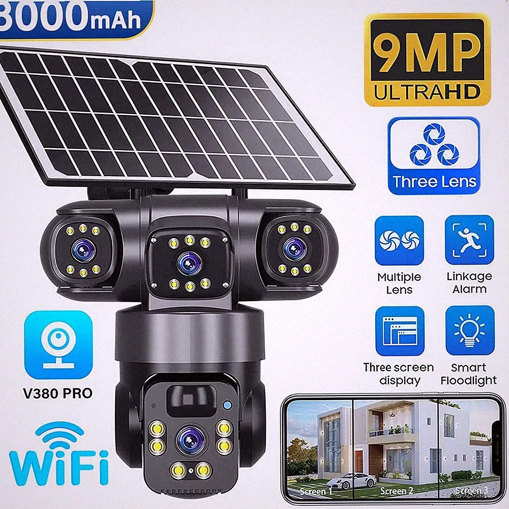 Solar-Kamera für den Außenbereich kabellos,WLAN-Überwachungskamera Nachtsicht