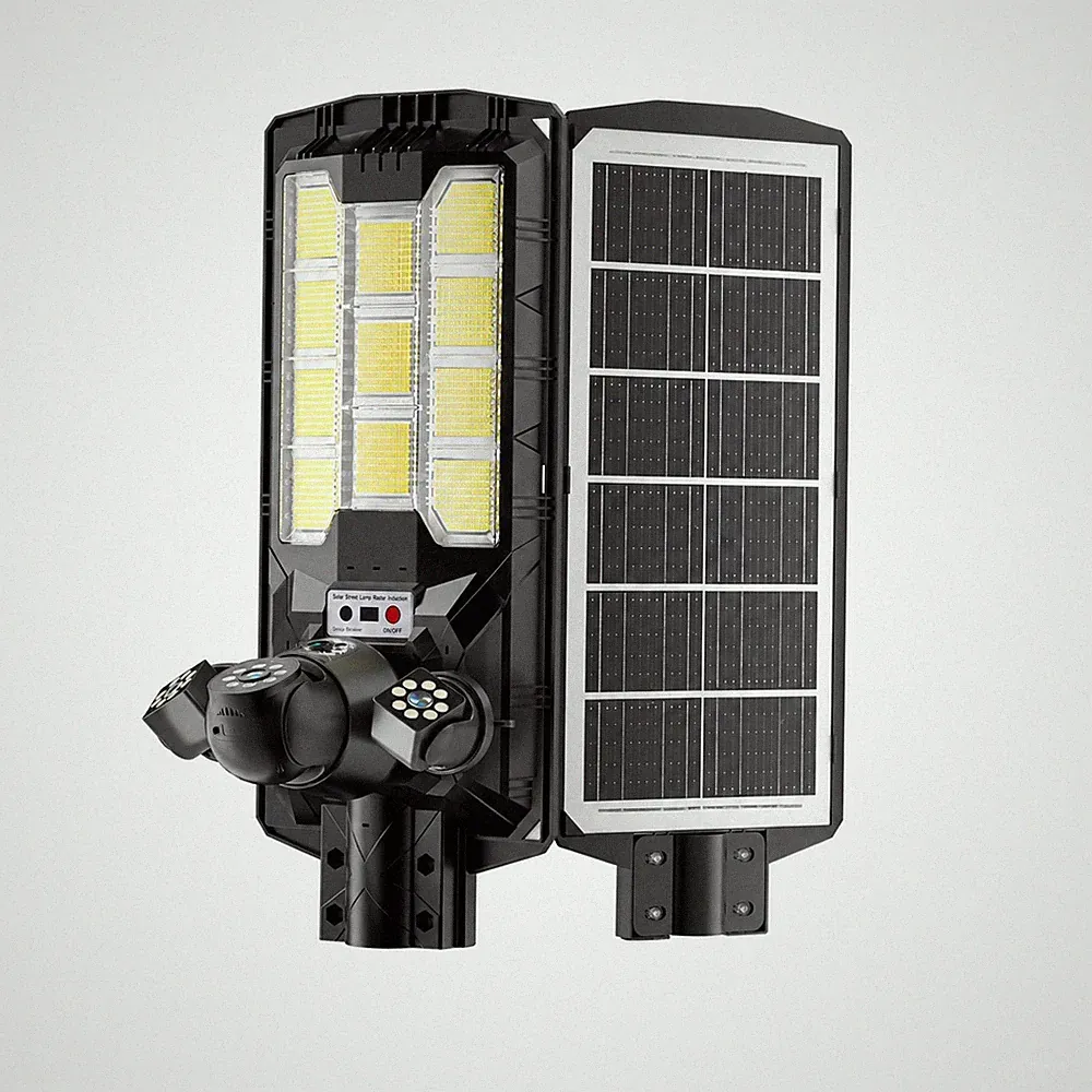 Solar-Straßenleuchte 450 W mit 3 Überwachungskameras, 6MP, 4G