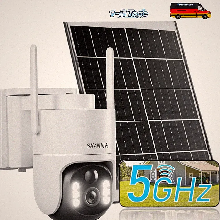 Solar Überwachungskamera 2K PTZ 8000mAh Akku 7W Solar