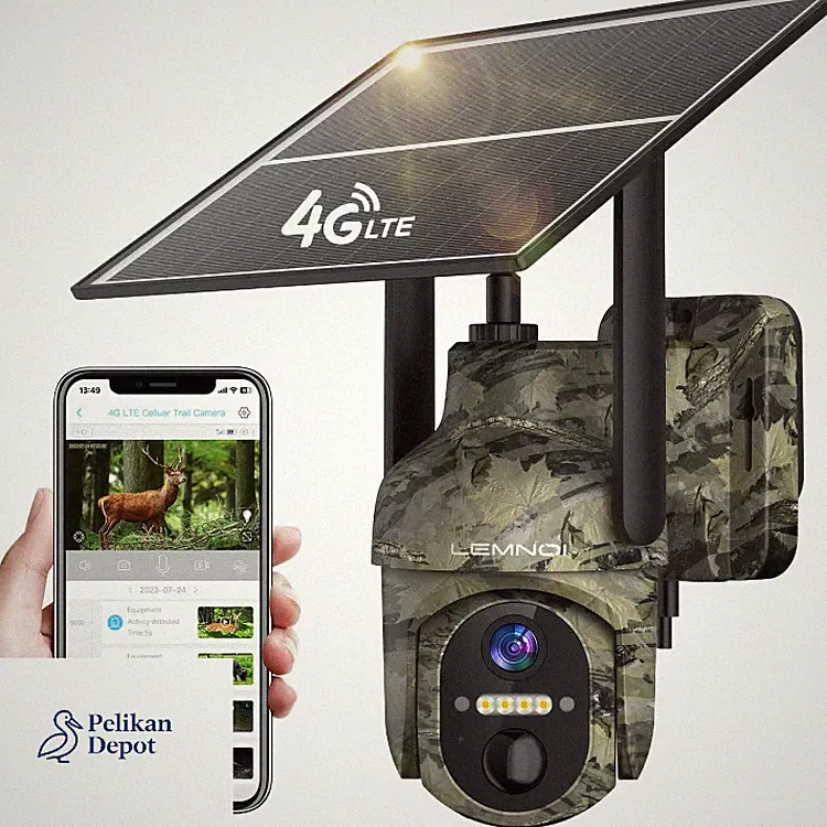 Solar Wildkamera 4G LTE Bewegungsmelder 2K HD Farbnachtsicht IP