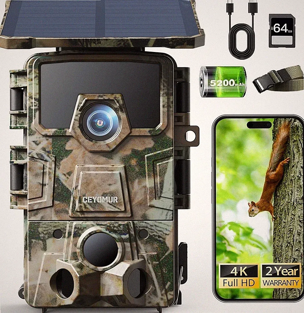 CEYOMUR Solar Wildkamera 4K 64MP