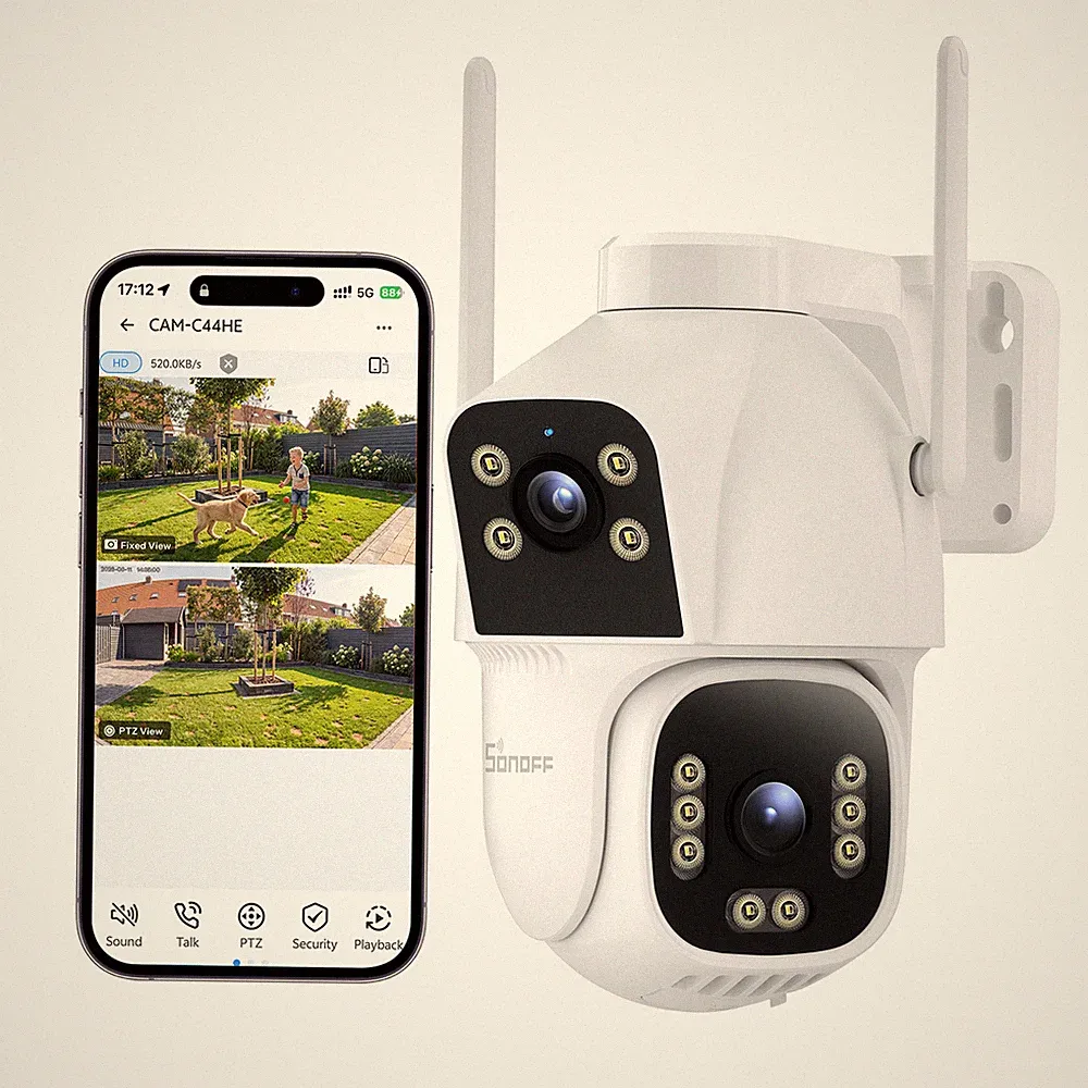 SONOFF 4MP+4MP IP Zigbee CAMERA Outdoor AUßEN ÜBERWACHUNGSKAMERA PTZ KI IP65
