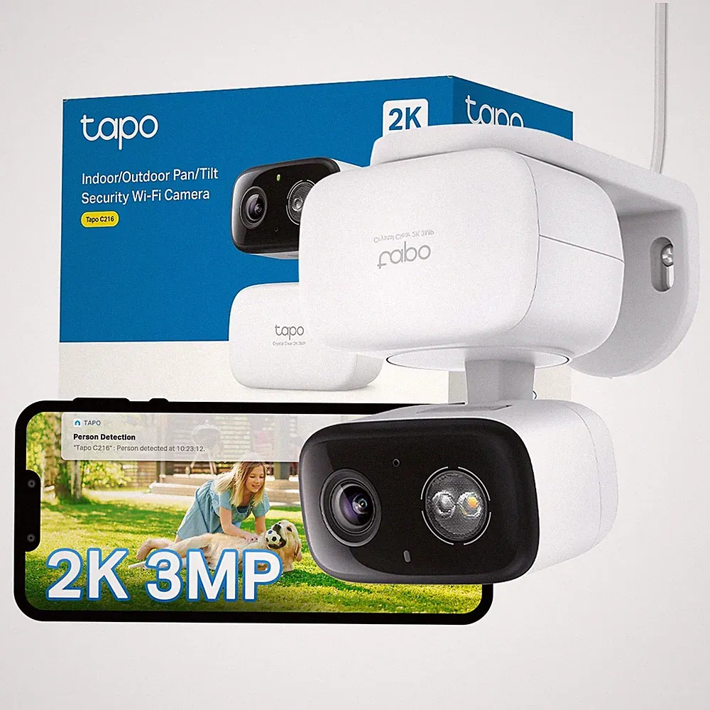 Tapo C216 2K 3MP Schwenk/Neige Innen Außen Überwachungskamera Strahler Kamera 360°