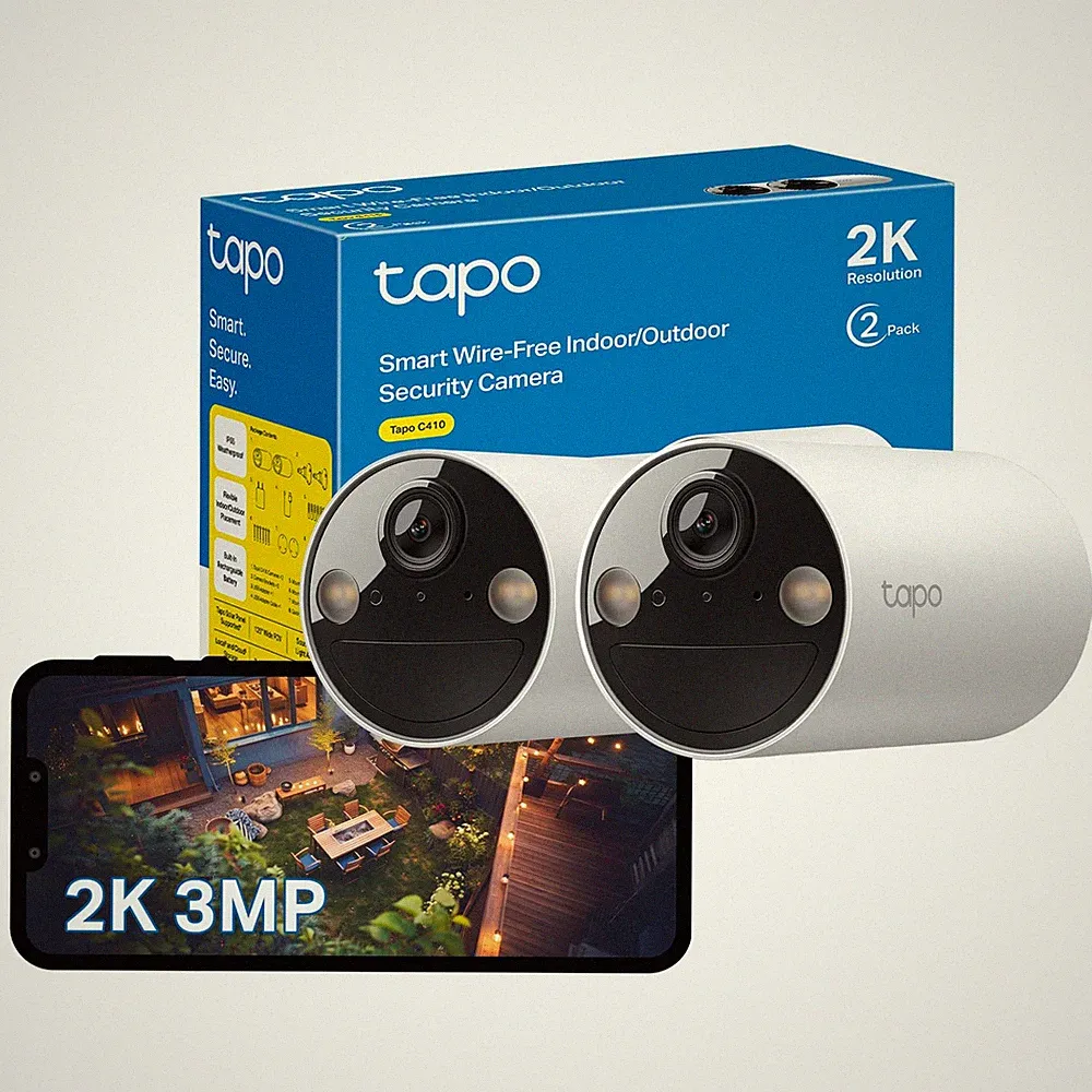 Tapo C410 (2er Pack) 2K batteriebetriebene Überwachungskamera Außen kabellos Farbe