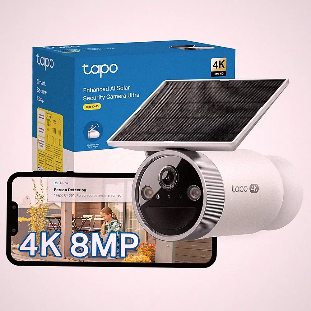Tapo C465 4K 8MP UHD Überwachungskamera Outdoor 8MP + Solarpanel, Schneeweiß