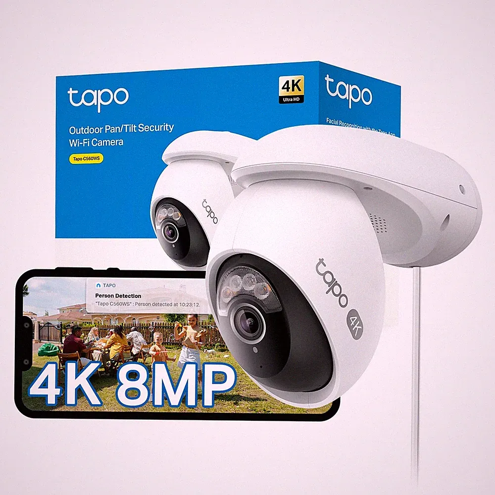 Tapo C560WS 4K 8MP Überwachungskamera Outdoor, lokale Gesichtsbehandlung Einheitsgröße, weiß