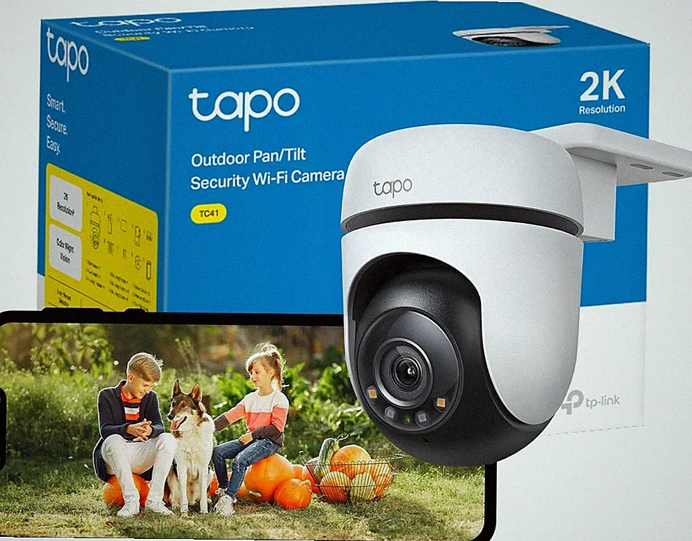 Tapo TC41 2K Schwenk/Neige Outdoor Überwachungskamera, WiFi Kamera, 360° Smart Person