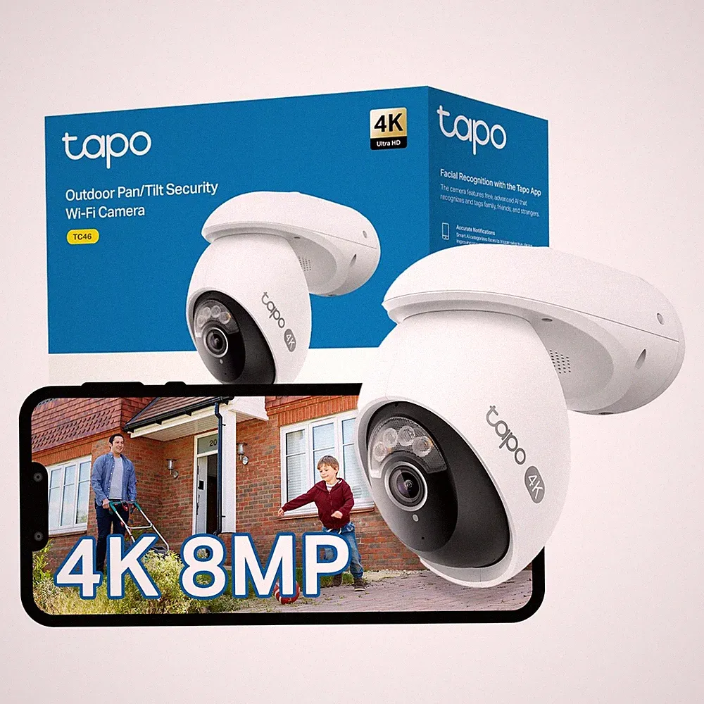 Tapo TC46 4K 8MP Schwenk/Neige Outdoor Überwachungskamera CCTV weiß