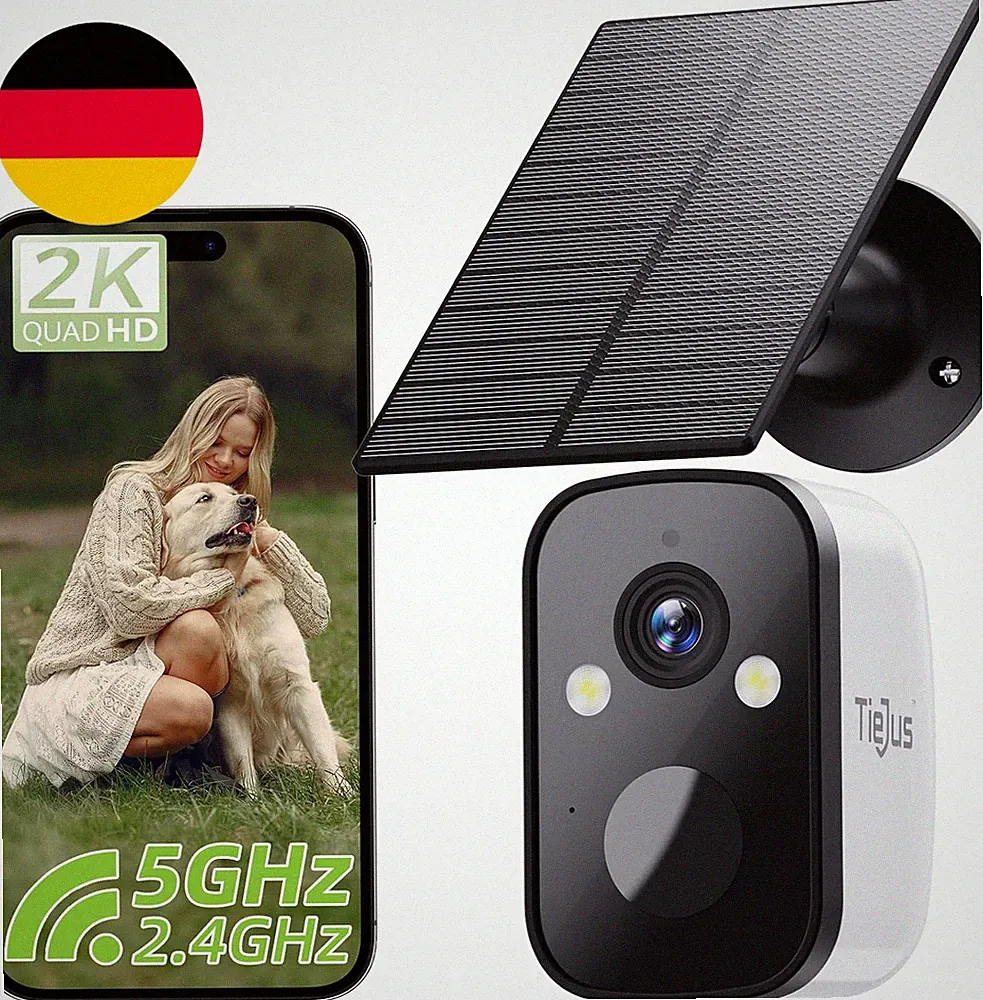 TIEJUS 2K Solar WLAN Kamera