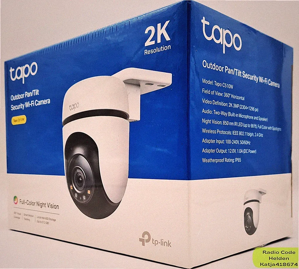 TP-Link Tapo 2K C510W Überwachungskamera Außen 360° Nachtsicht NEU & OVP
