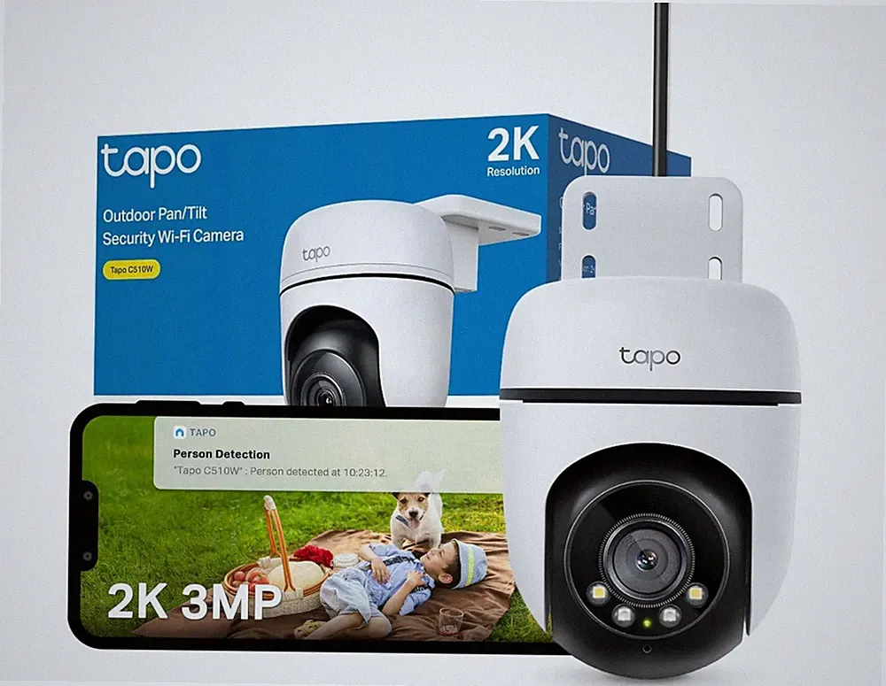 TP-Link Tapo C510W 2K Outdoor Überwachungskamera WiFi CCTV 360° Schwenk Neigbar IP65