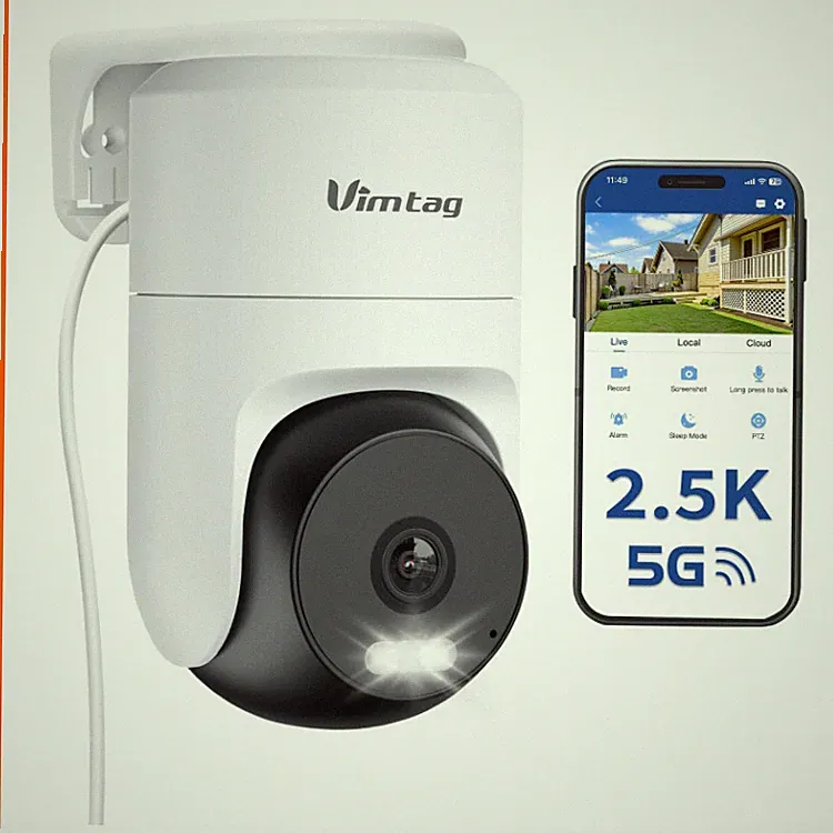 Überwachungskamera 2,5K 4MP Außen mit Alarm, 360 Schwenk, VIM TAG