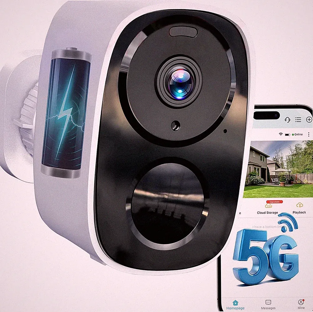 Überwachungskamera 2K Akku Dual-Band WLAN IP66