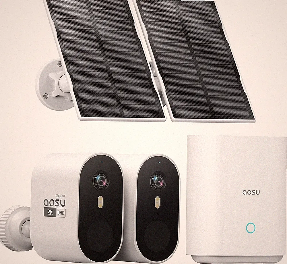 2K Solar Akku Kamera 2er Set Weitwinkel