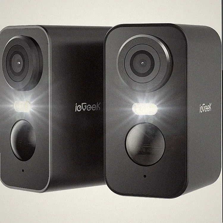 Überwachungskamera 2K HD mit Nachtsicht und Audio, Akku, Außen Schwarz, 2,4GHz