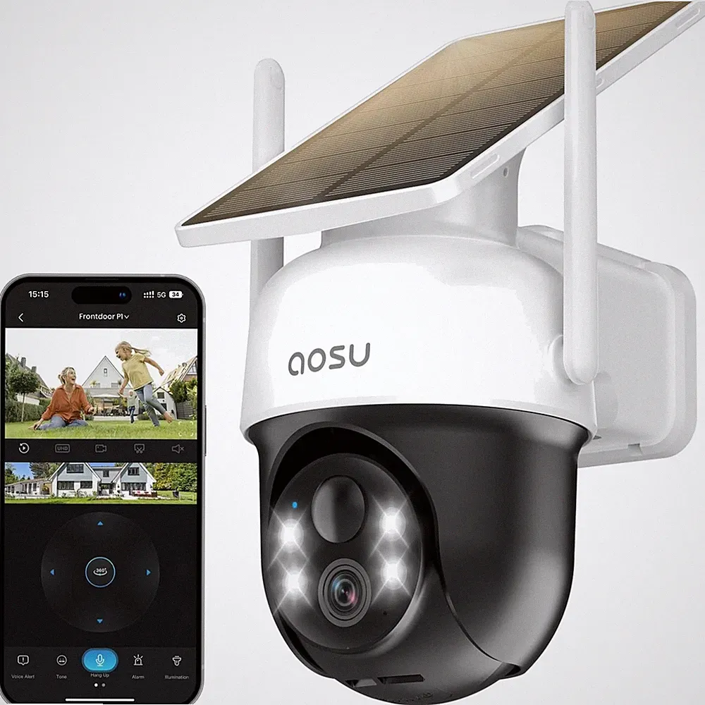 Überwachungskamera, 2K, Solar, 360°, PIR, , WLAN, Outdoor, PTZ