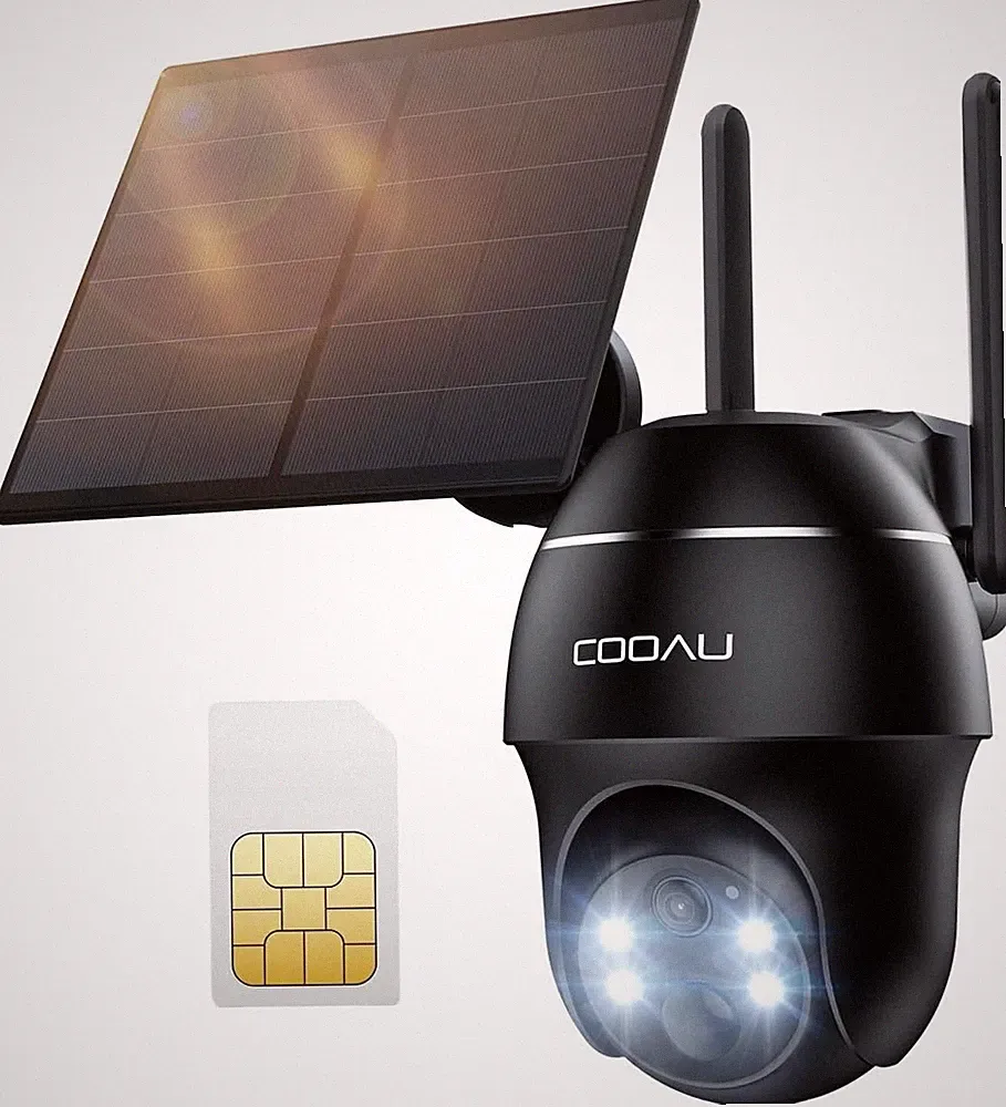 Überwachungskamera 4G LTE Außen mit Akku und SIM Karte, 2K Nachtfarbe, COOAU